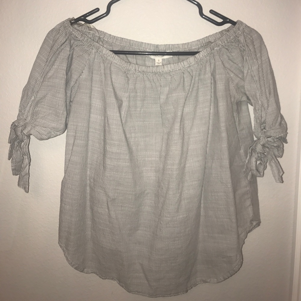 Off the shoulder striped top